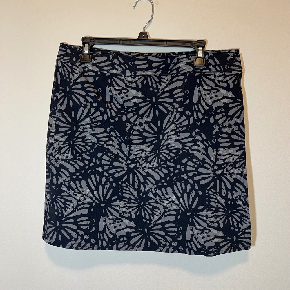 RipSkirt Hawaii Wrap Skirt Women's Large Black Grey Floral Active Beach Cover Up